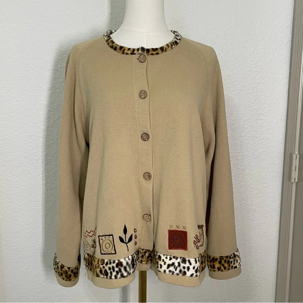 Sport Elle Beige Cardigan Sweater-Boho Artsy